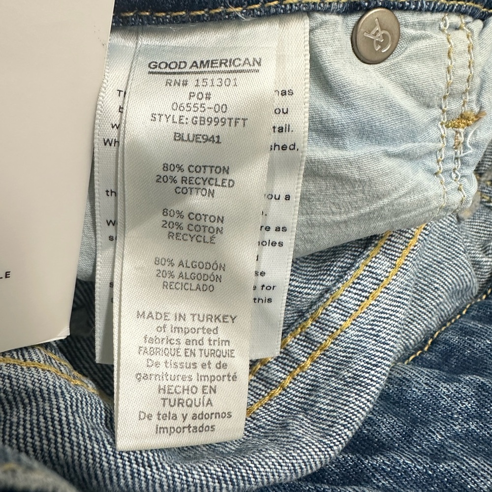 Good American Style GB999TFT Good Boy Jeans Size 18 Inseam 32 Blue941 NWT - Picture 9 of 10
